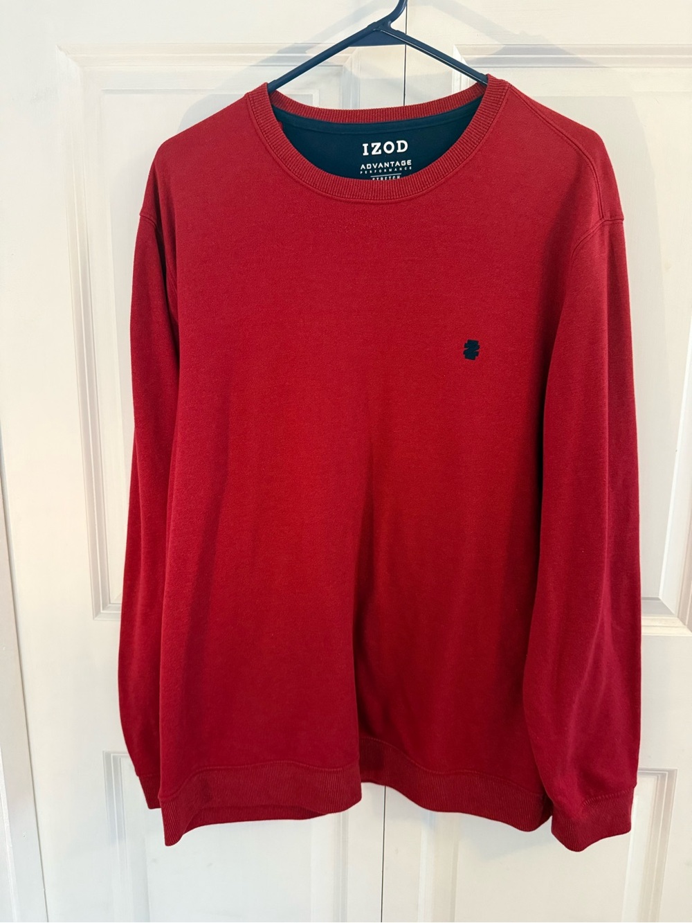 Izod Men's Crimson Crewneck Sweater with Chest Logo